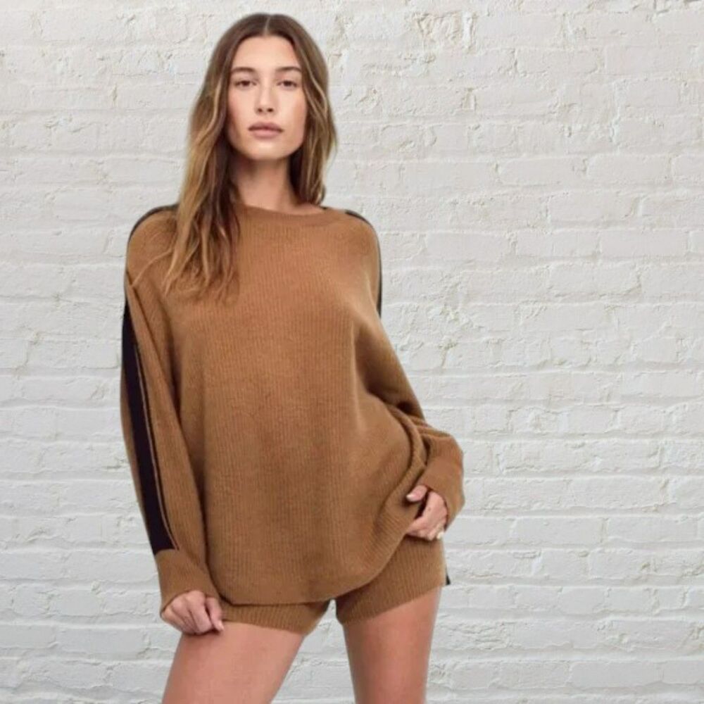 Victoria’s Secret Camel Tan Oversized Cashmere Sweater Size M Cozy Soft Relaxed